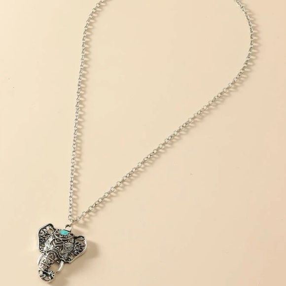 Silver Boho Elephant Necklace - Picture 5 of 5